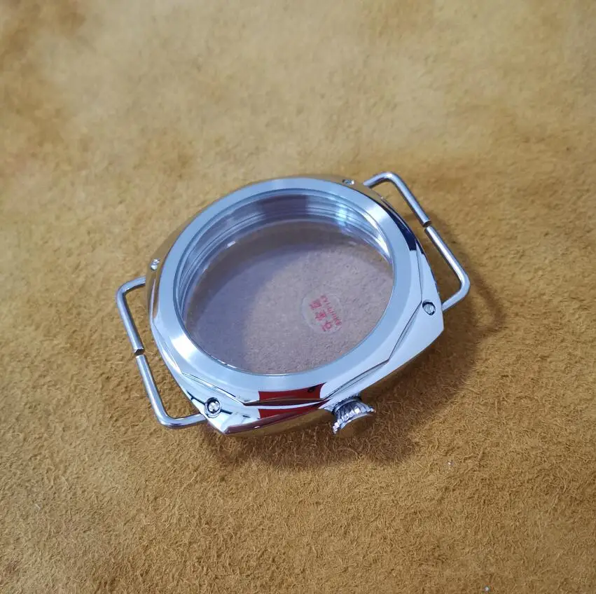 no logo Watch accessories polishing 316L stainless steel 47mm Watch case Suitable for ETA 6497 6498 Movement Sapphire crystal