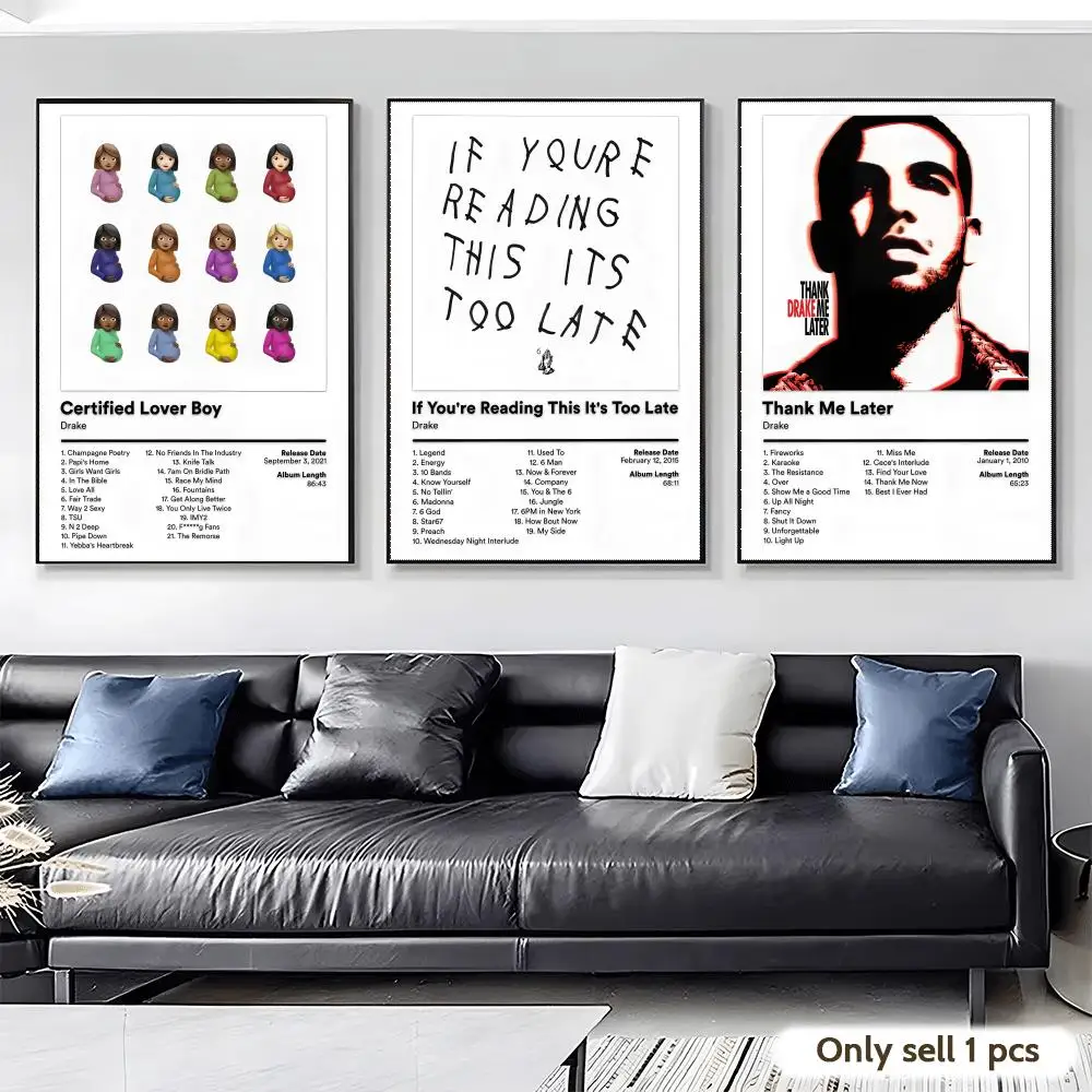 D-Drake Music Album Painting Calligraphy Canvas Poster Wall Art Interior Hallway Home Decoration Holiday Gifts