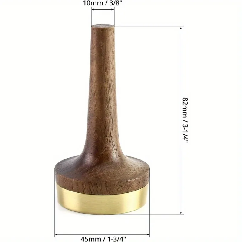 

1Pc Black Walnut Brass Ring Stand Solid Wood Modern Display Wedding Anniversary Gift