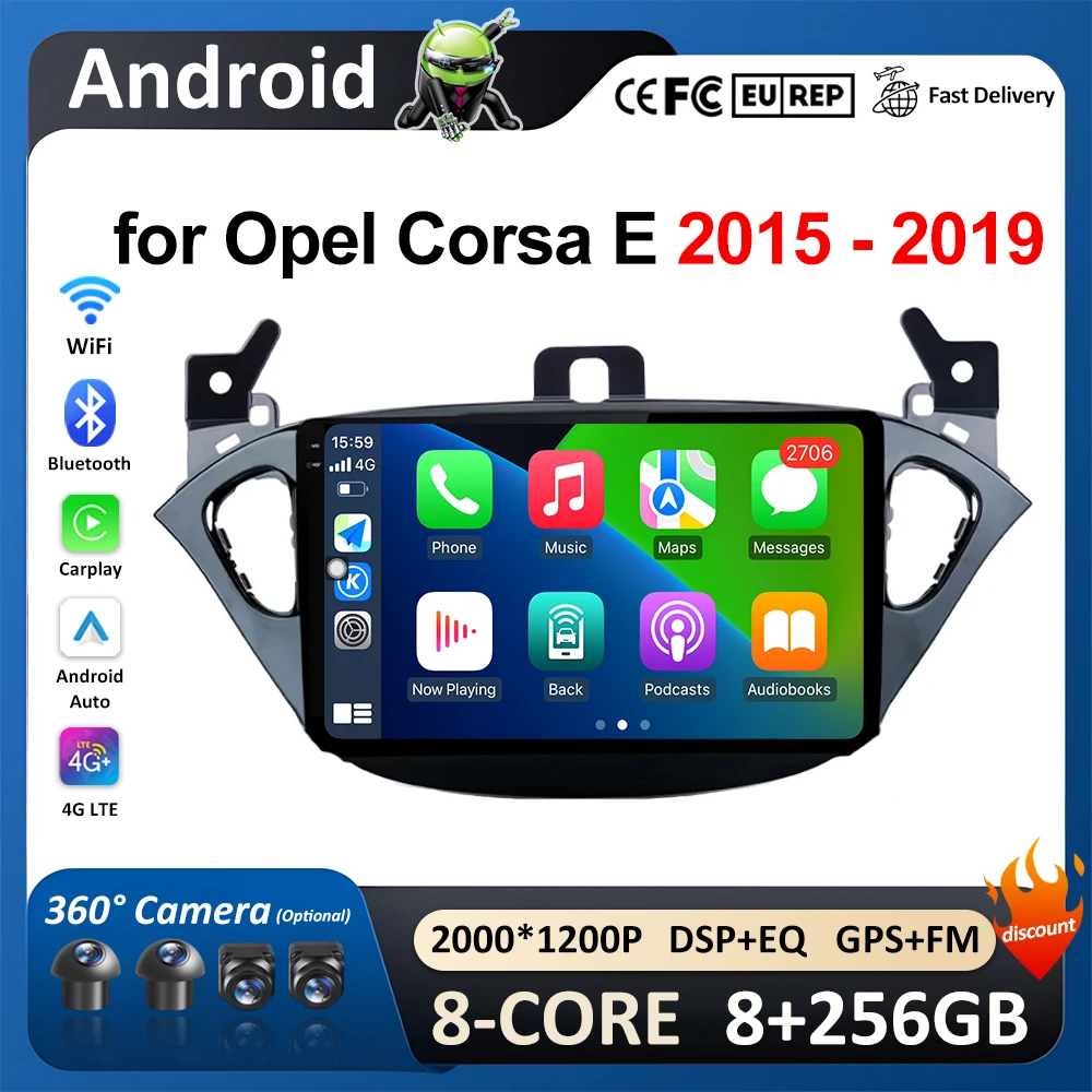 

Wireless Carplay Accessories for Opel Corsa E 2015 2016 2017 2018 2019 Car Multimedia Player WiFi DSP Auto tools Bluetooth 4G