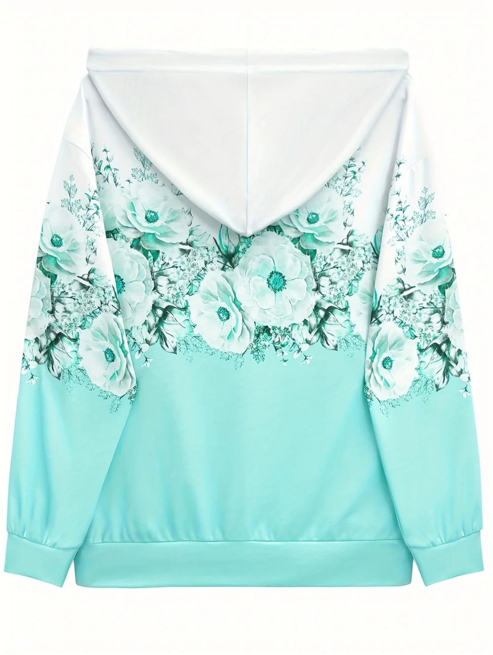 المرأة عارضة الأزهار طباعة هوديي أعلى أنيقة الخزامى كم طويل مع جيوب المرأة سترة مريحة زائد حجم الرمز البريدي هوديي #6