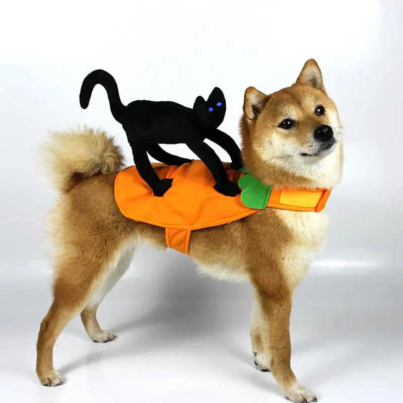 Funny Cat Rider Dog Costume for Small Large Dogs Clothes Party Halloween Pet Costume Novelty Christmas Outfit Pet Cat Clothes