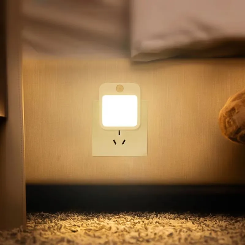 Motion Sensor Kids Bedroom Hallway Kitchen LED Night Light EU/US Plug Mini Portable Wall Socket Night Light