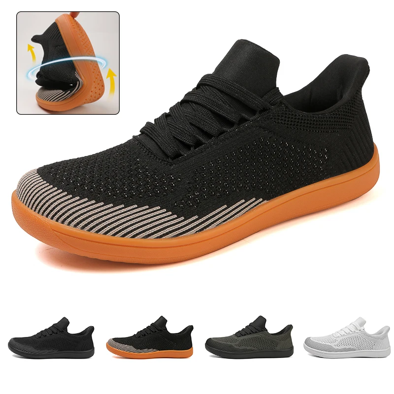 Unisex Minimalist Shoes Wider Shoes Men Barefoot Wide-toed Shoes Soft Zero Drop Sole Wider Toe Sneakes Running Shoes Large Size