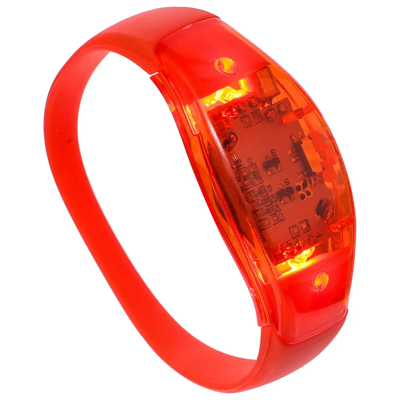

Voice Controlled LED Light Bracelet Glow in Darkness Red Silicone Bangle Wristband Bright for Parties Concerts