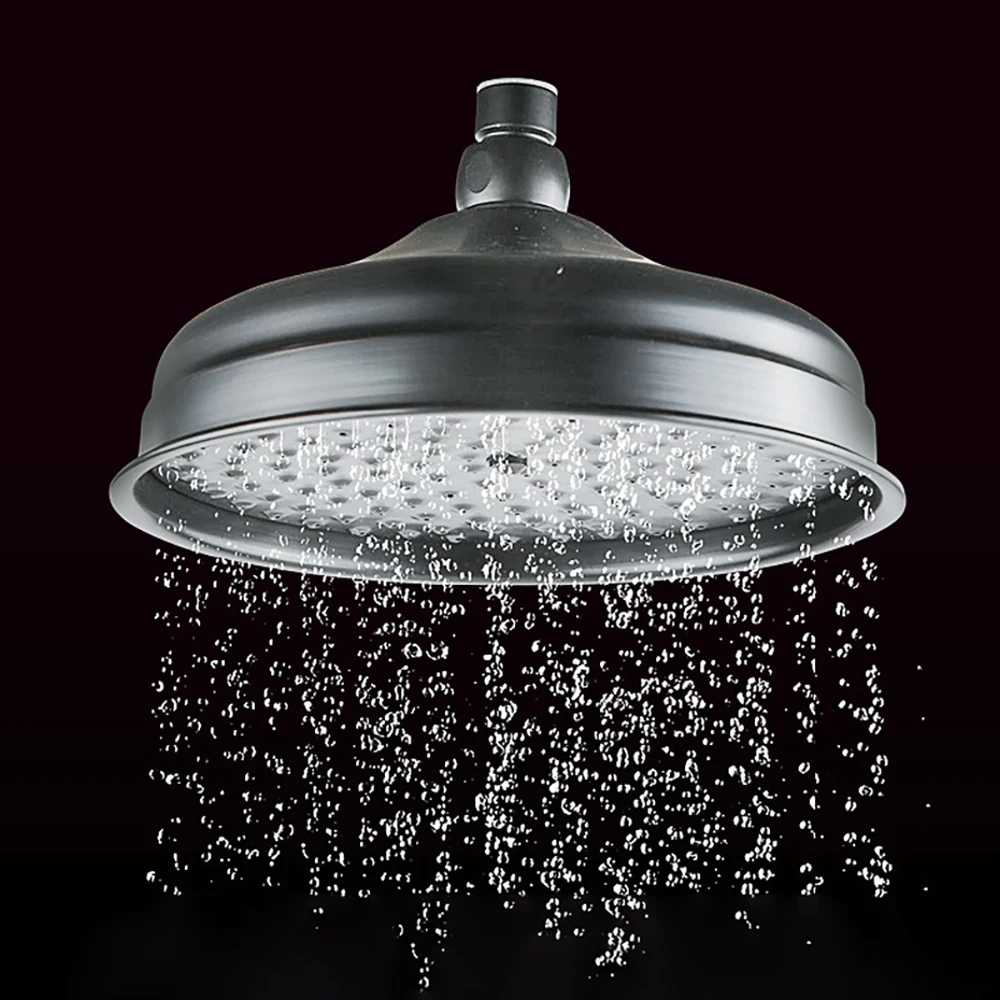 

Round Rainfall Shower Head Black Silver Handheld 8 inch ShowerHead Hand Shower Bracket Wall Shower Home Bathroom Accessories