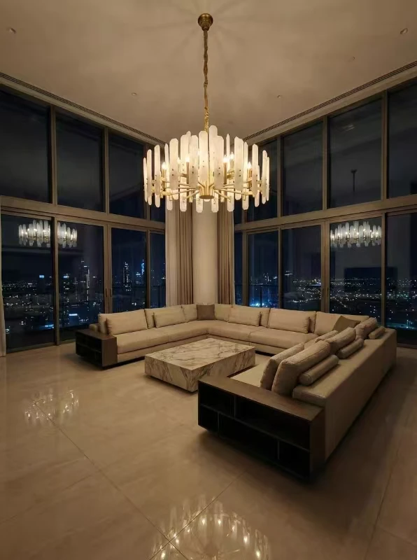 Home Deco E14 Led Natural Marble Collection 2026 Chandelier Alabaster Hanging Lamps Suspension Luminaire Lampen For Living Room