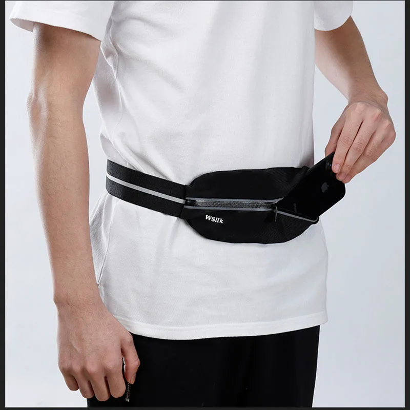 Esporte oculto correndo saco de cintura para homens, luz ao ar livre Fanny Pack, telefone de viagem, bolsa de ginástica profissional