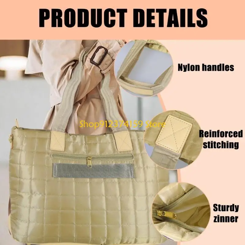 

G5AE Spacious Shoulder Bag for Laptop Clothing Storage Comfortable Cotton Handbag