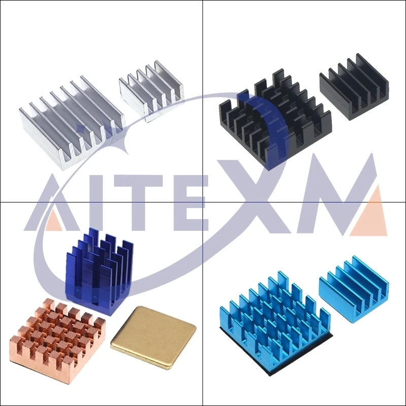 Heat Sink Aluminum Metal Heatsink Silver Blue Black Copper Cooling Pad CPU RAM Cooler DIY Kit For Raspberry Pi 4 Model B