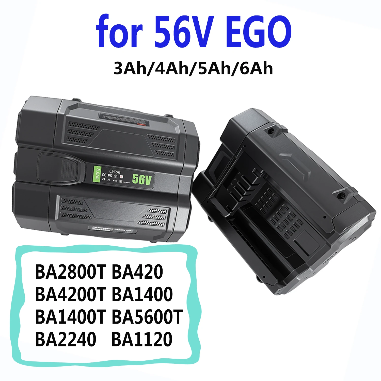

For EGO BA2800 56V 6000mAh Replacement power tool Battery Compatible with BA2800 BA2800T BA4200 CS1604 CS1804 CS1403