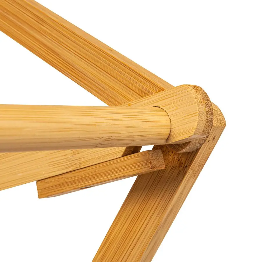 Rak Pengering Pakaian Lipat Bambu Ukuran Besar, Rak Cucian Mewah dengan 11 Tiang, Ramah Lingkungan, Rangka Stabil, Rak