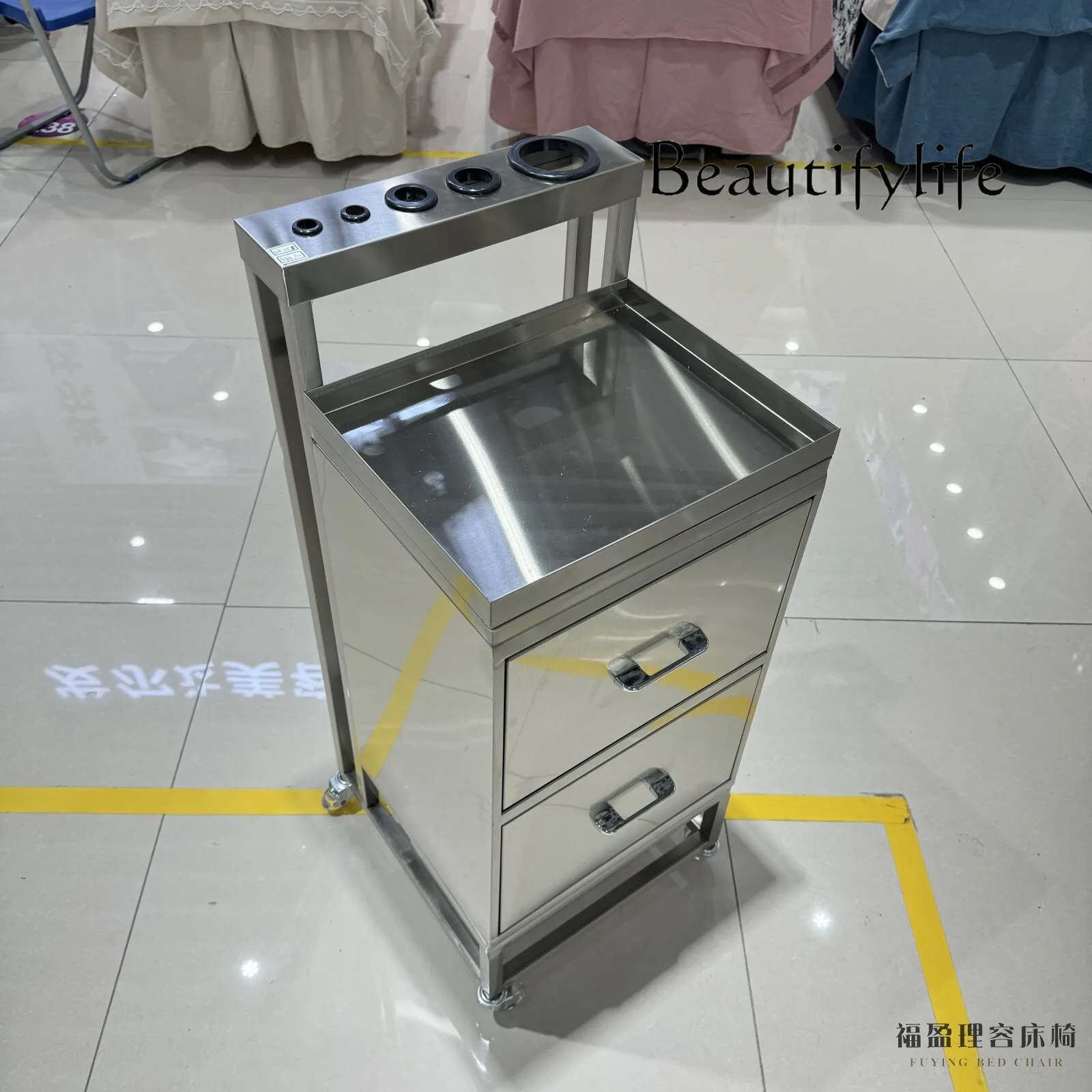 Barber Shop Stainless Steel Tool Cart Barber Shop Tool Cabinet Hair Salon Special Multifunctional Shelf Hair Cutting Cabinet