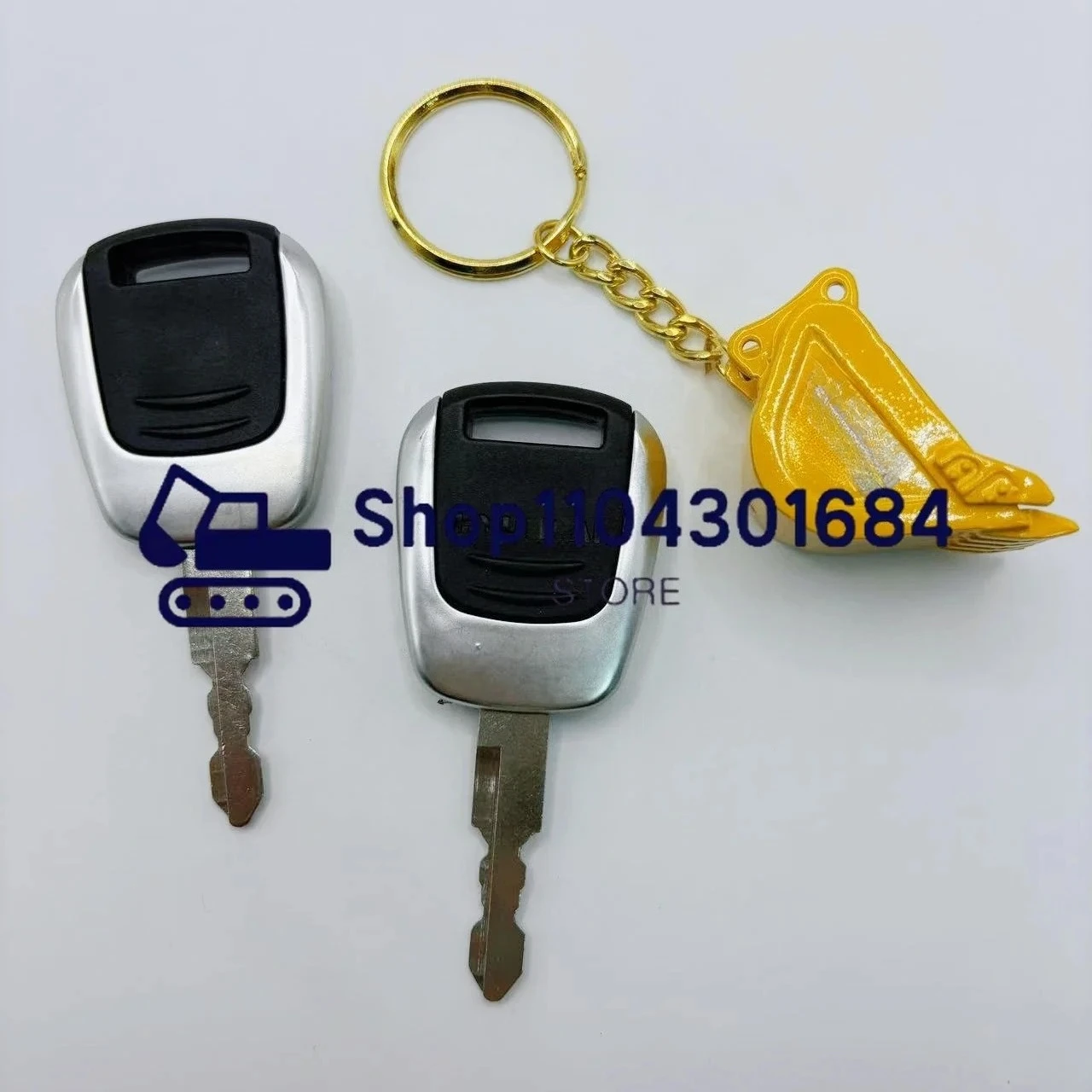 2 PCS Modern Excavator 60 / 80 / 150 / 215 / 305-9 Ignition Key Door Accessories 21Q4-00090 for Excavator with Key Chain
