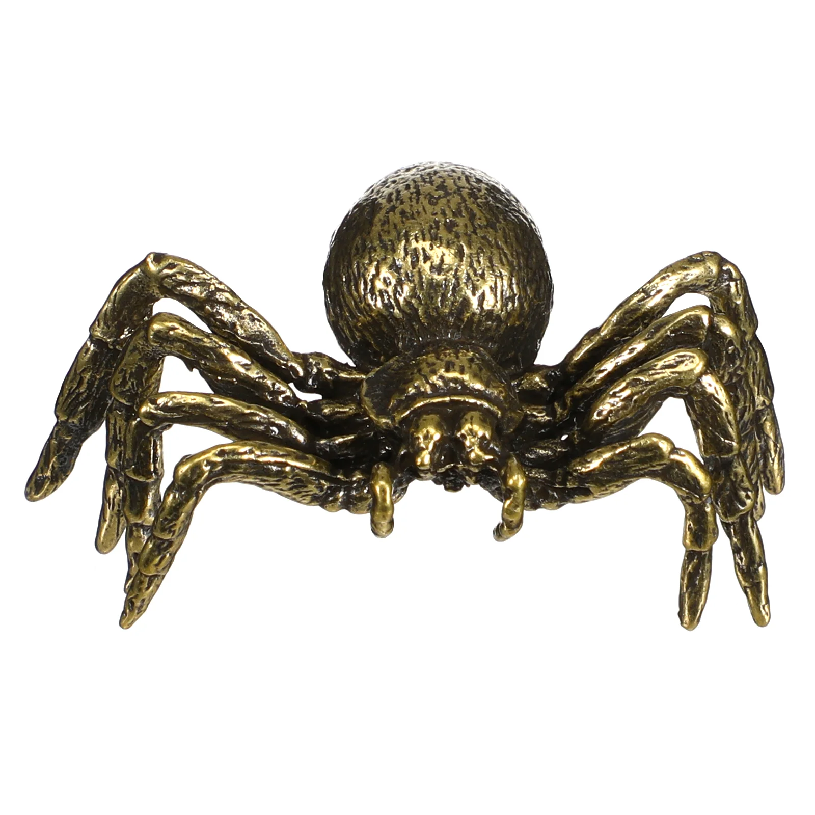 Halloween Spider Figurine Metal Spider Model Brass Spider Ornament Desktop Stuff Tabletop Decors Adornment Tabletop Vintage