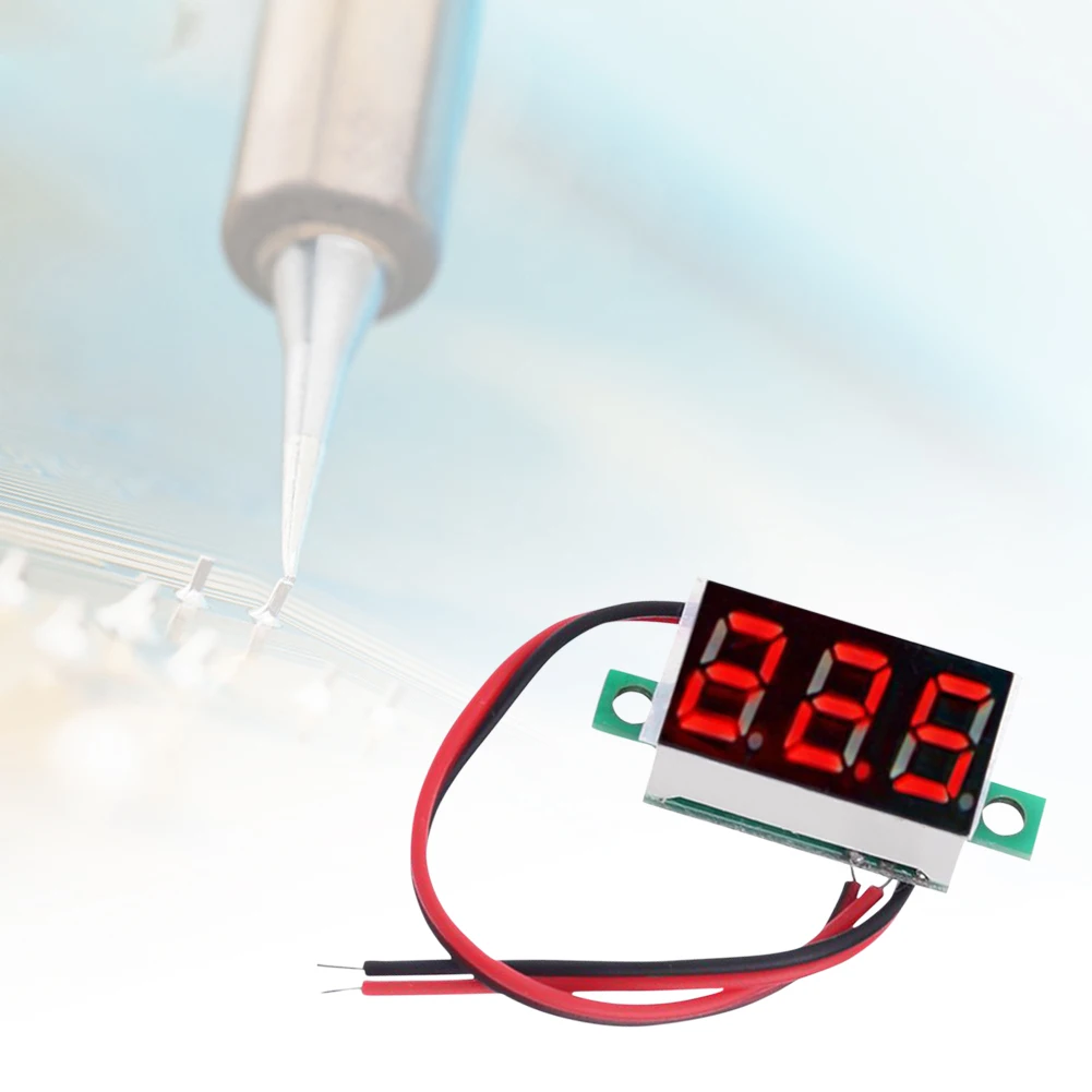 0.36 Inch LED Digital Mini Voltmeter 2 Wires DC 4.5V-30V Volt Meter Gauge Blue/Red/Green LED Display Voltage Tester