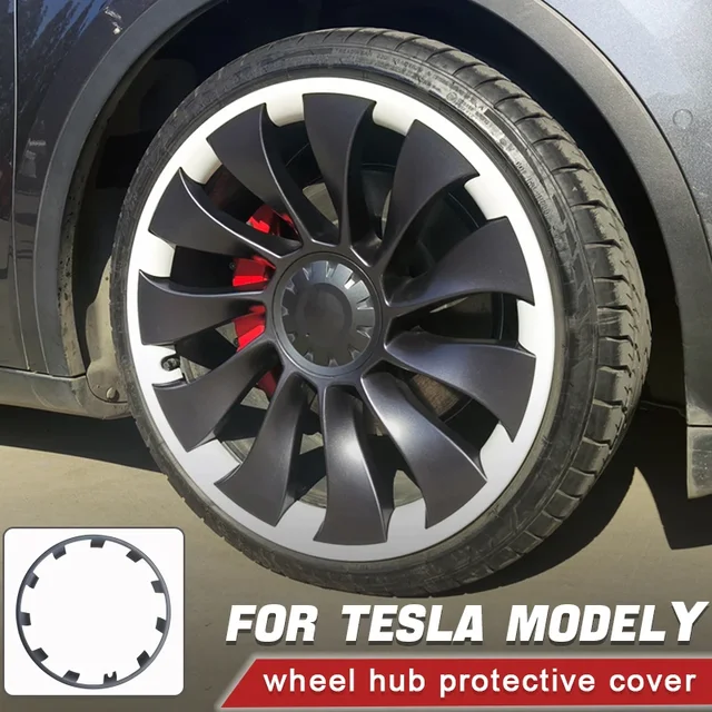 4szt Dla Tesla Model Y 21-calowa felga Piasta koła Ochrona Łatka Ochraniacze ABS Osłona koła Akcesoria Auto Exterior 2018-2023