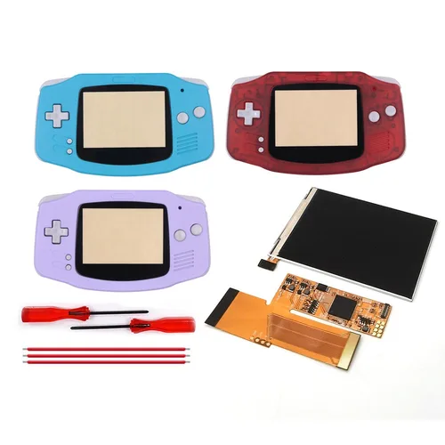 Reemplazo de 10 niveles de retroiluminación de alto brillo GBA V2 pantalla LCD IPS/cinta/pantalla y cinta/Kit completo para Game Boy Advance