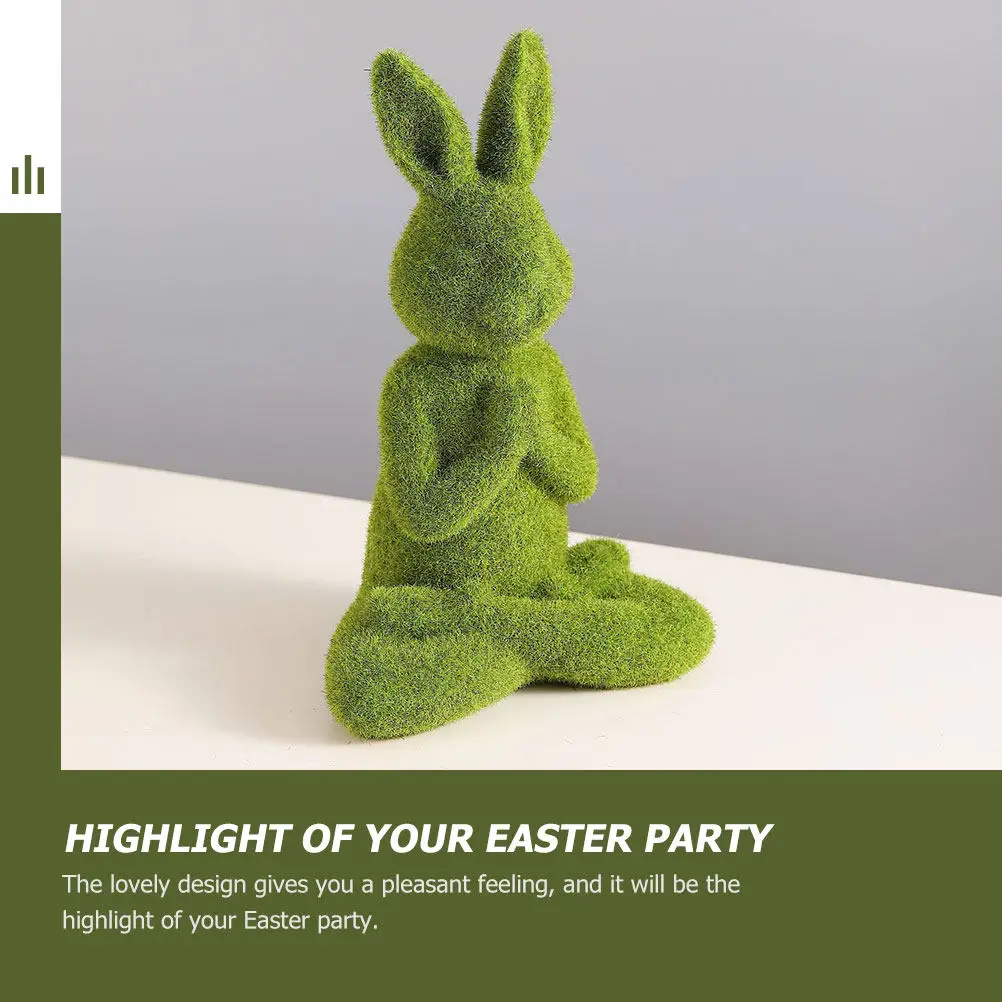 

Easter Bunny Decoration Lively Simulation Rabbit for Indoor Outdoor Garden Patio Lawn Micro Landscape Decorative Craft