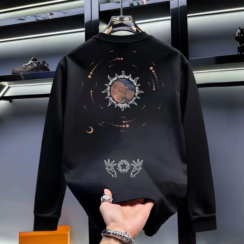 

Outlet Store Men's Long Sve round Ne T-irt Base irt Trendy Outerwear Spring Autumn Polyester Fiber Qui Dry Daily Use