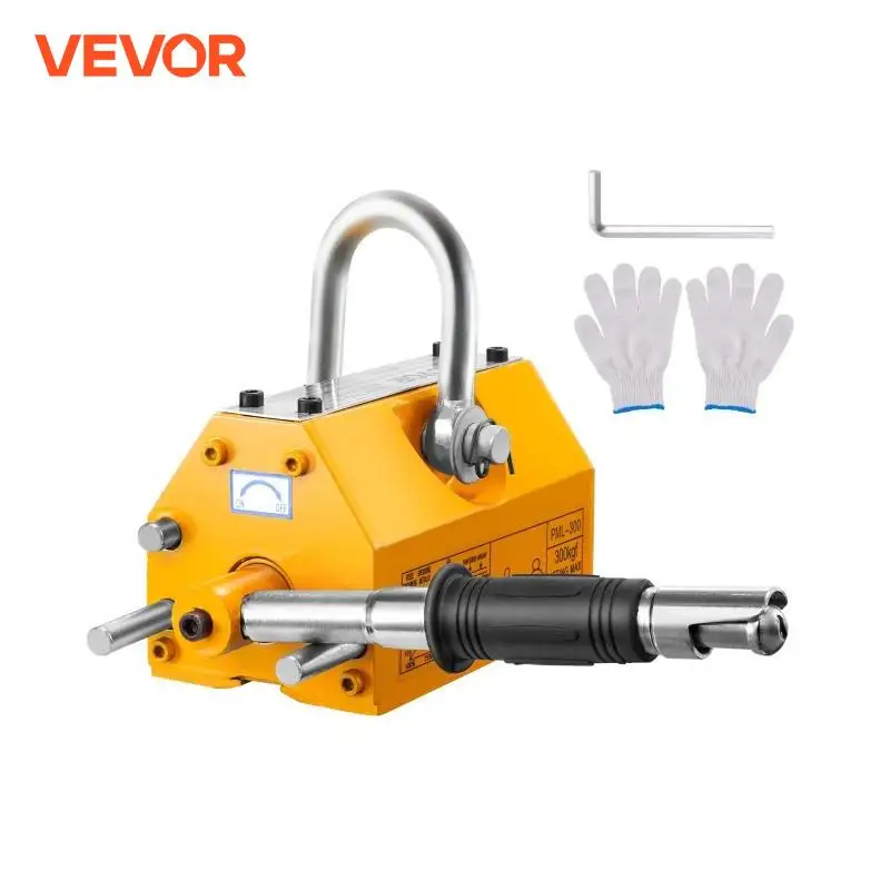 VEVOR 100KG-2000KG Permanent Magnetic Lifter Pulling Capacity 2.5 Safety Factor Neodymium & Steel Lifting Magnet Lift Magnets