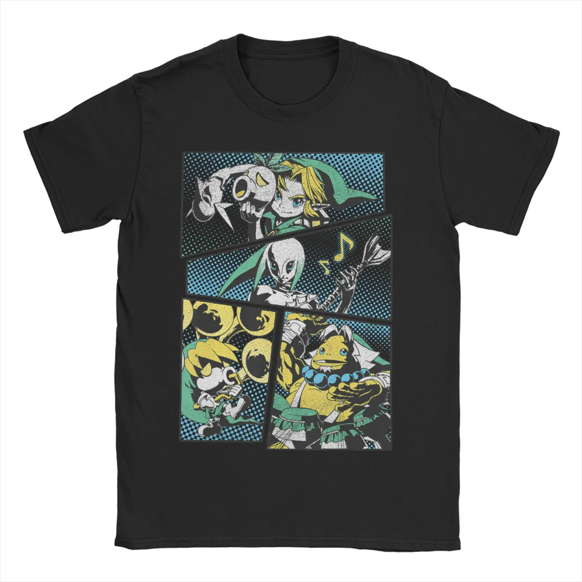 Men Women's Majora's Mask Manga Link Hyrule Panels Zeldas Legend T Shirt Cotton Clothes Crew Neck Tee Shirt 4XL 5XL 6XL T-Shirts