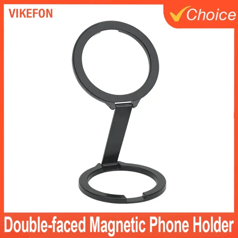 

Складной двусторонний магнитный держатель для телефона 360° ° Поворотная подставка для ленивого кольца на палец для Magsafe iPhone 16, 15, 14, 13, 12 Pro Max