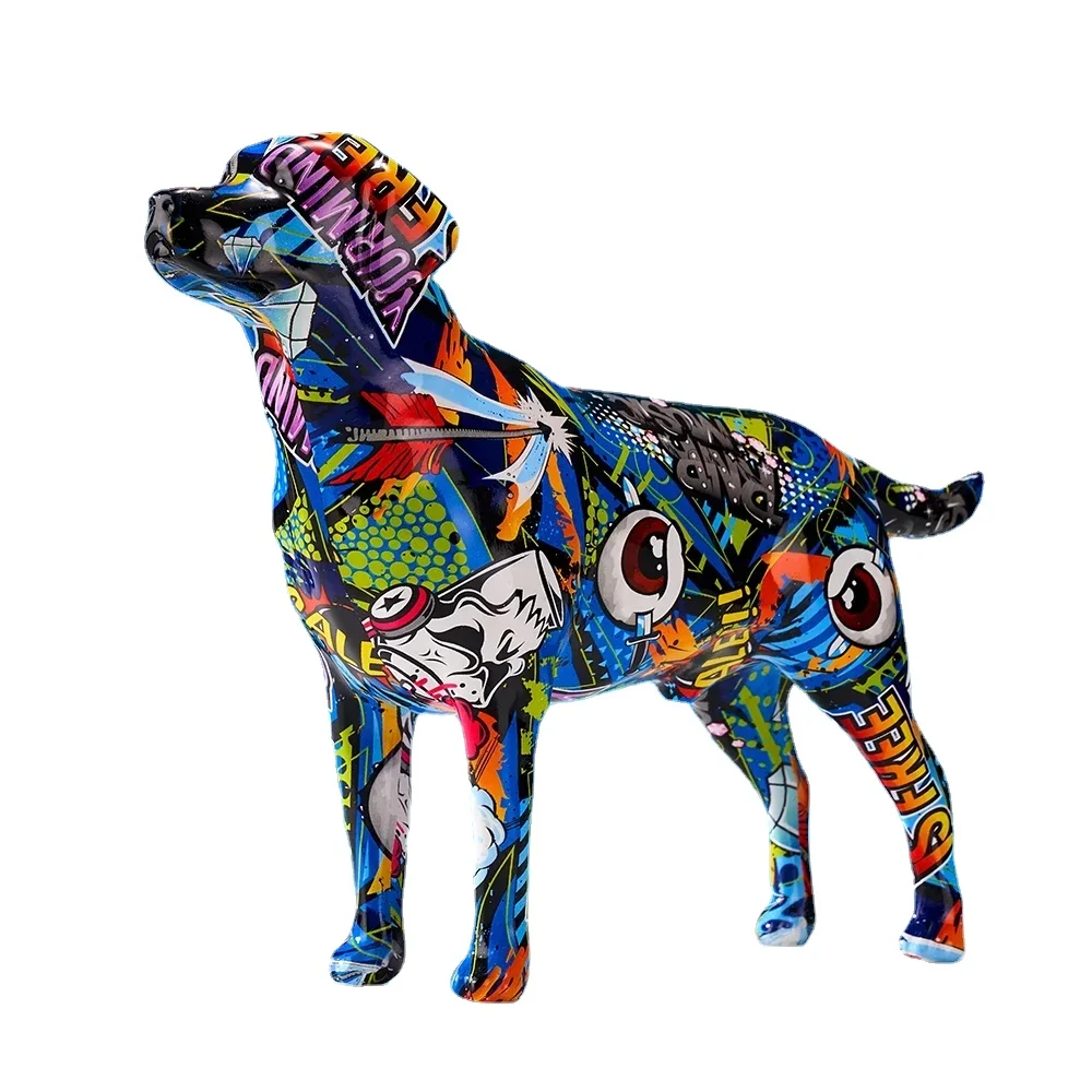 

Creative Colorful Art Animal Labrador Resin Crafts Home Decoration Color Modern Simple Home Decoration Living Room