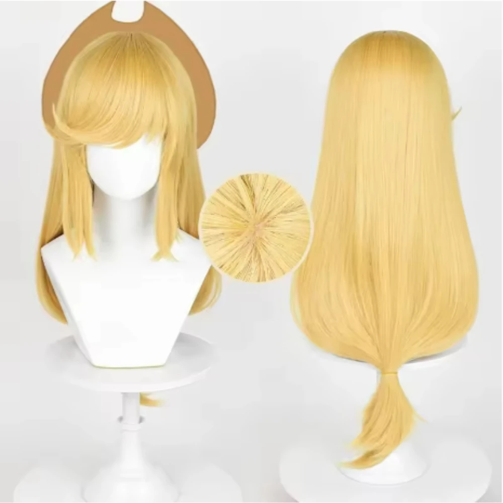 Applejack Cosplay Wig - Women's Golden Blonde Wig - Anime Convention Performance Wig - Heat-Resistant Synthetic Fiber Wig