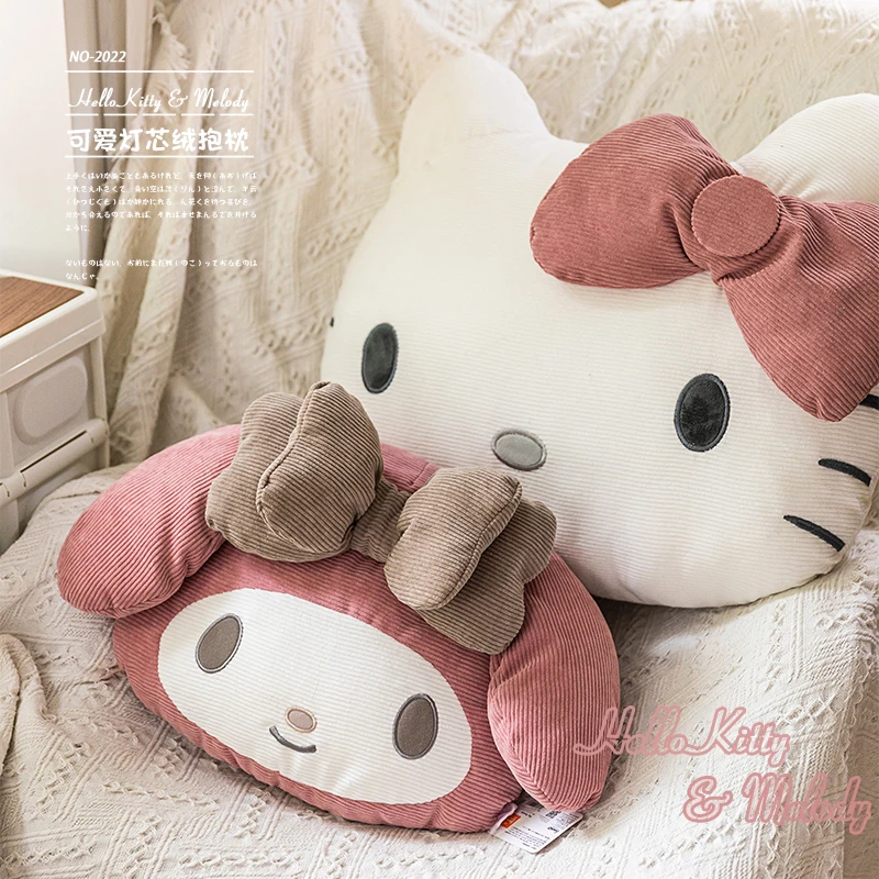 Kulomi-almohada de felpa Kawaii Sanrio Melody para niñas, almohada bonita para dormir en la cama, decoración del hogar, venta al por mayor