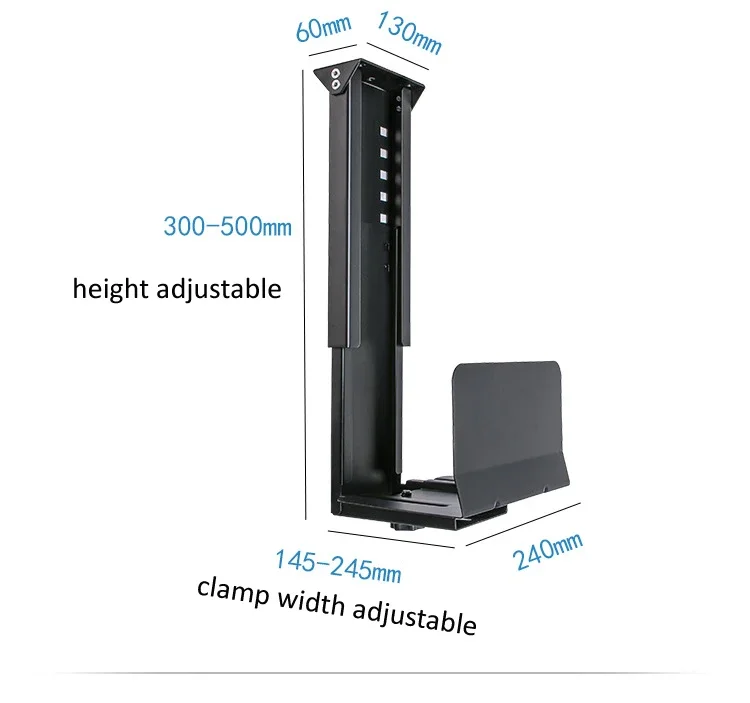 CP-01 Universal PC Case Holder Under Desk Wall Side Computer  CPU Stand Adjustable Mainframe Hanger Host Box Stand Bracket Rack