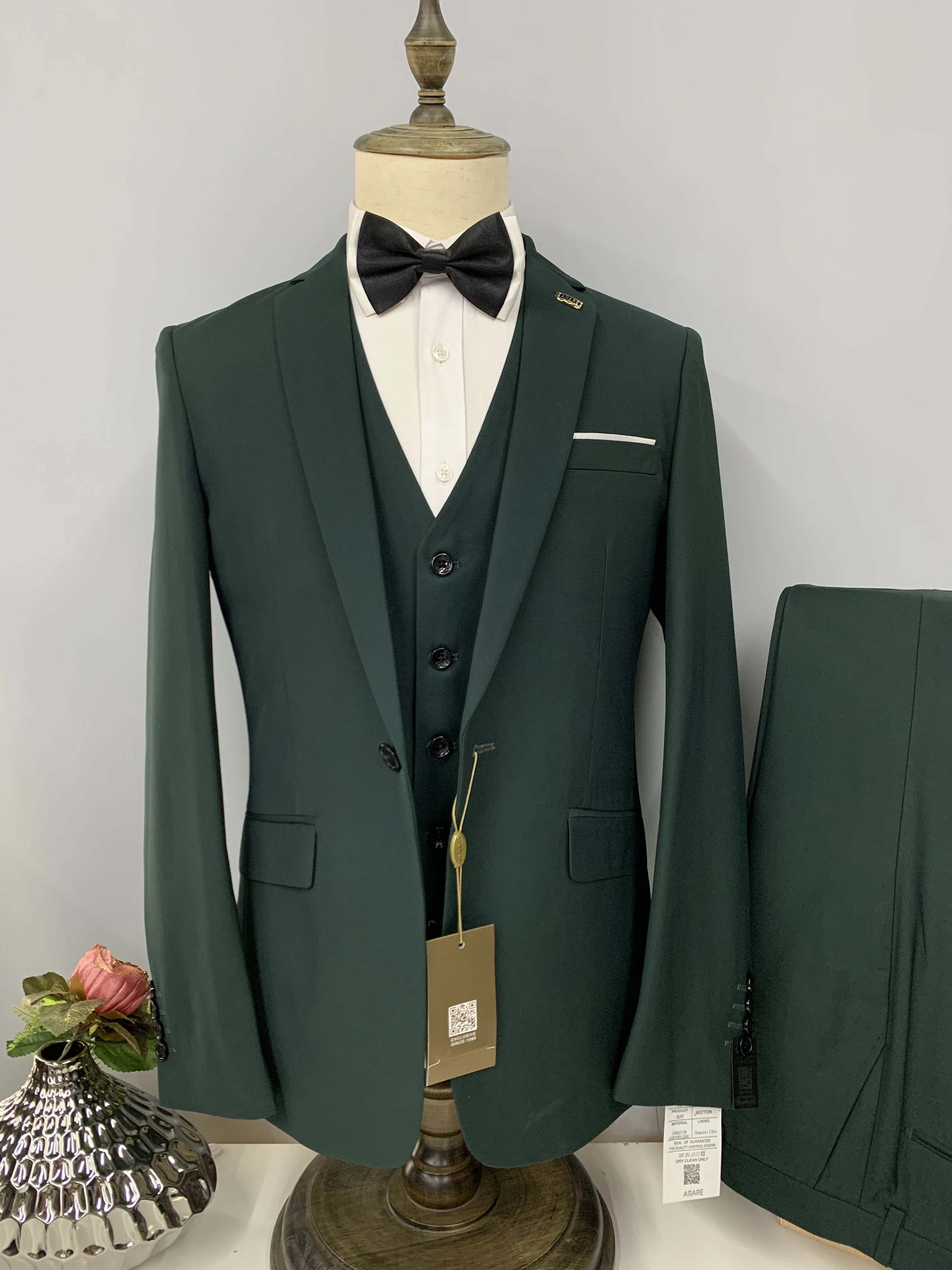 

Men's Suit Three-pieces(Jacket + Vest + Pants) High End New Solid Color Slim Fit Boutique Business Fashion Clothing Set