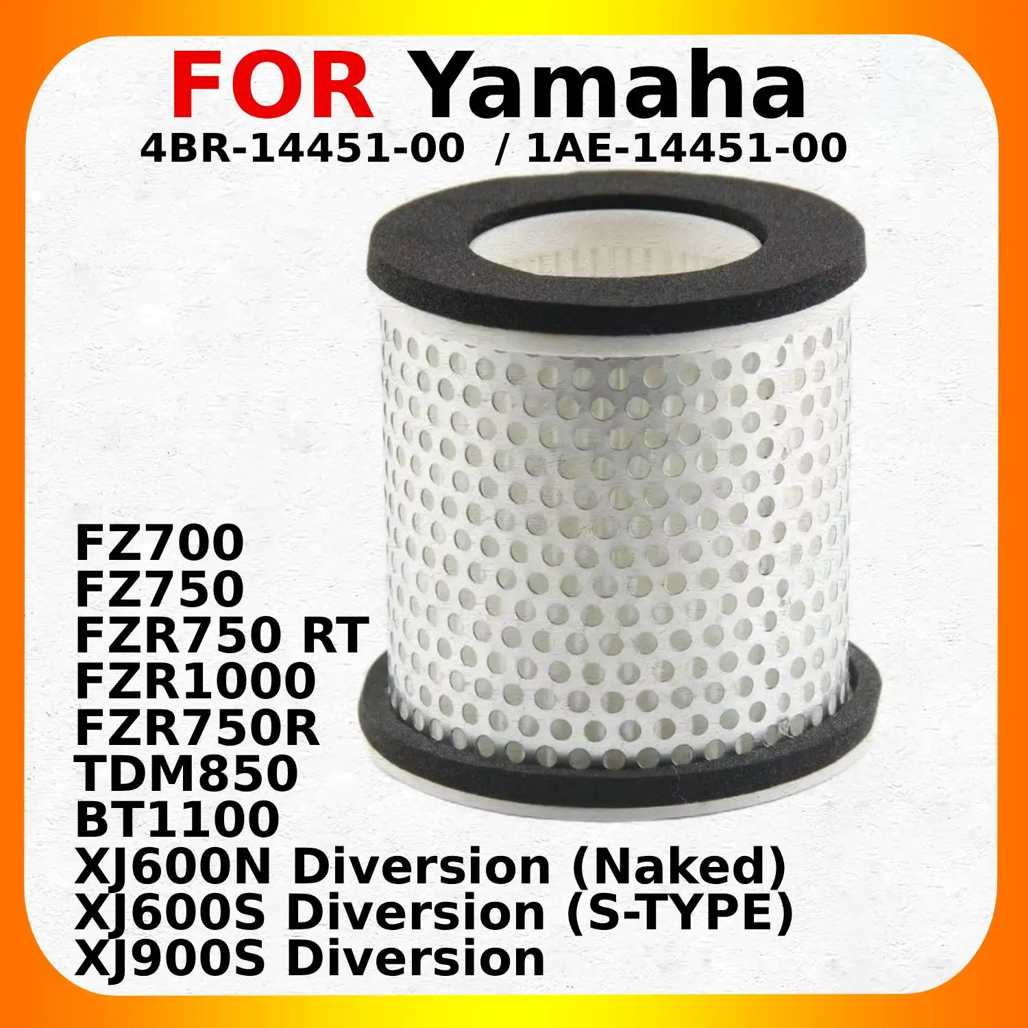 Motorcycle Parts Air Filter For Yamaha FZ700 FZ750 FZR750 RT FZR1000 FZR750R TDM850 BT1100 XJ900S OEM:4BR-14451-00 1AE-14451-00