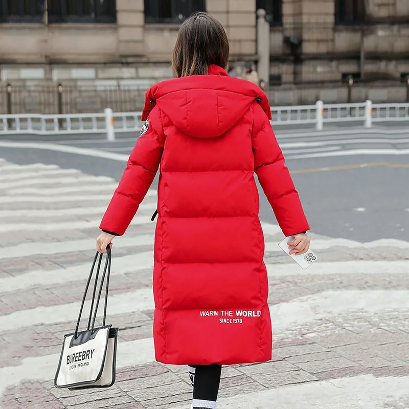 Extra-thick Fashion In Winter Long Leisure Down  Women's 2023 New Korean Version Of Loose Women's Temperament Hooded Coat