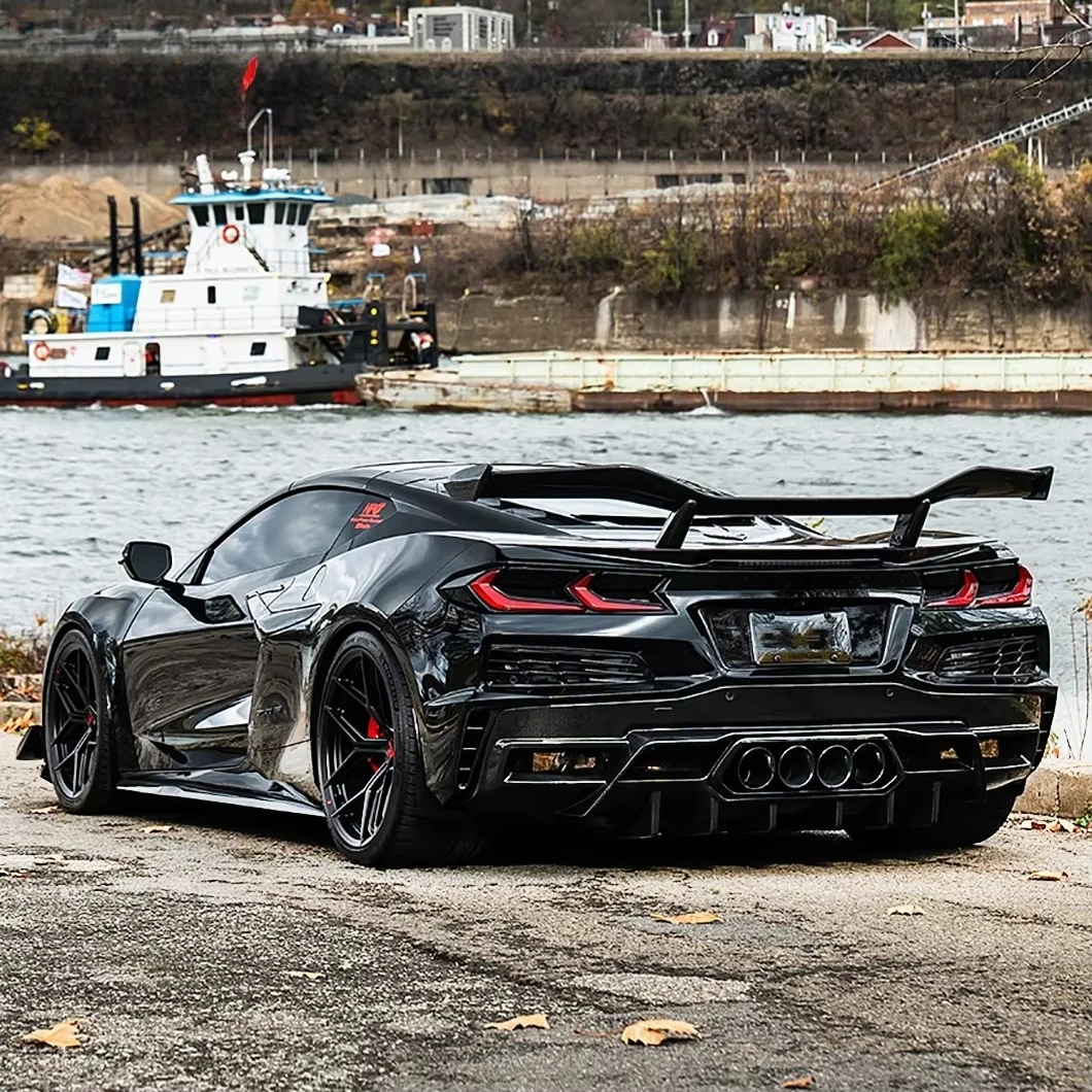 PU-Design Dry Carbon Fiber Rear Diffuser für Corvette C8 Z06 Bumper Upgrade PU Style Body Kit Factory Direct Sales