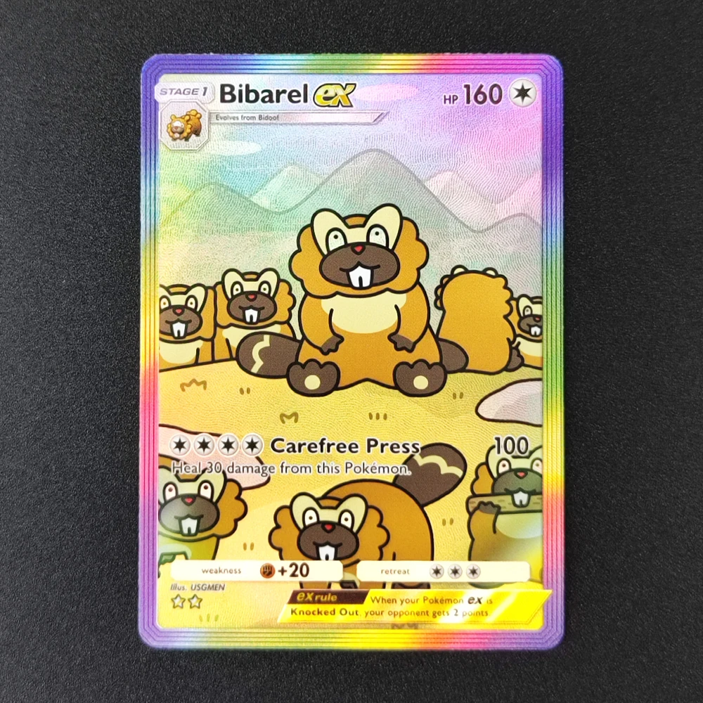 بطاقة عكس لامعة للجيب TCG مصنوعة يدويًا من Giratina Bibarel Tinkaton Pikachu Paldean Clodsire ex Hobby Collection لعبة بطاقة فلاش #5