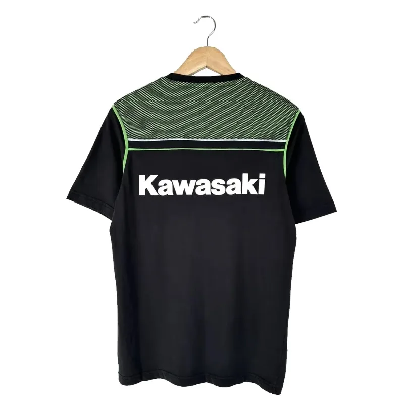 الرجعية كاواساكي دراجة نارية سباق تي شيرت دراجة خارجية الصيف الكلاسيكية تي شيرت الكبار فضفاض الرياضة على الطرق الوعرة دراجة نارية جيرسي