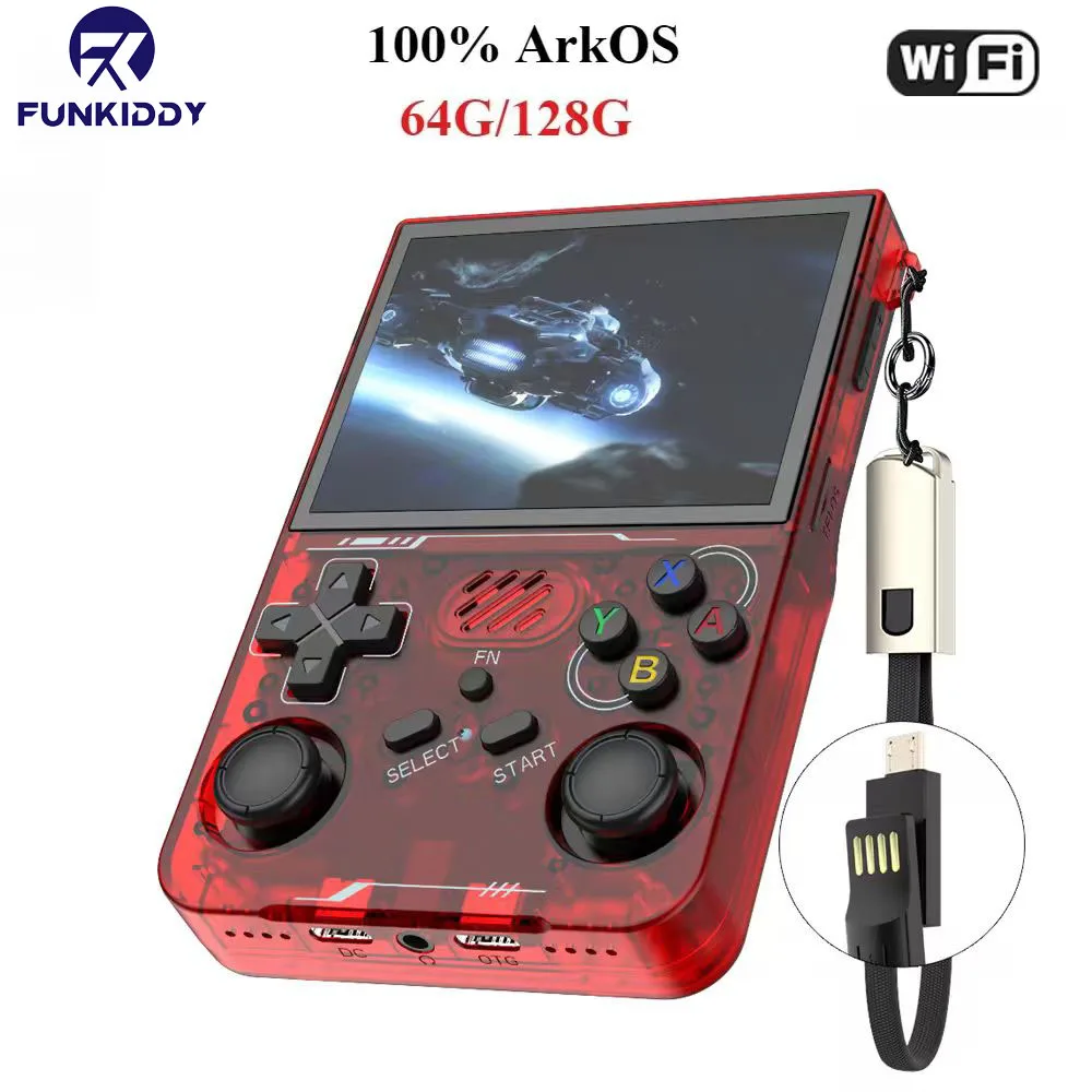 

100% ArKOS R36XX Retro Handheld Game Console Linux System 3.5 Inch IPS Screen 64/128GB/256GB Game Player updated version 2025