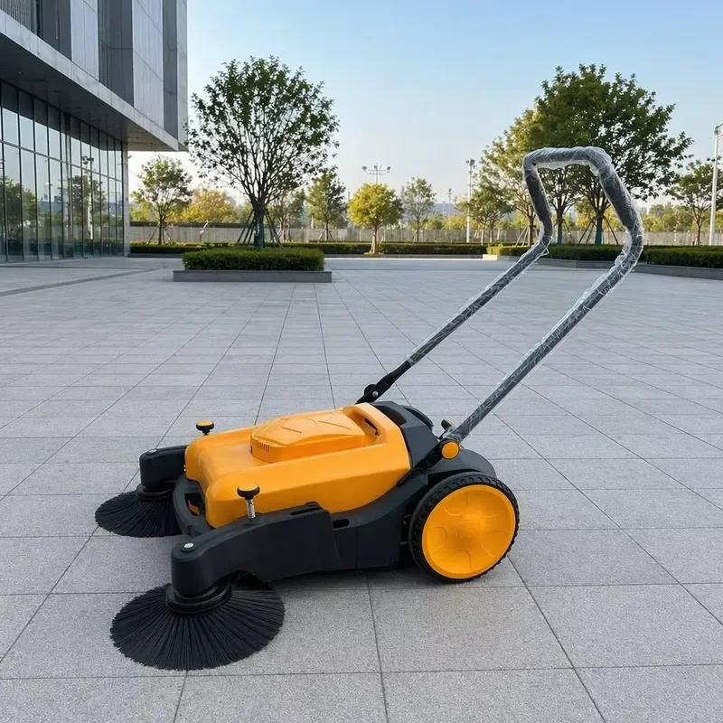 New Manual Portable Hand Push Walk-Behind Industrial Floor Sweeper with Burnishing Use 42 in Cleaning Path Non-Electric