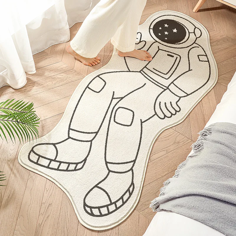 Cartoon Astronaut Imitation Cashmere Carpet Special-shaped Bedroom Room Decoration Floor Mat Long Tatami Mat