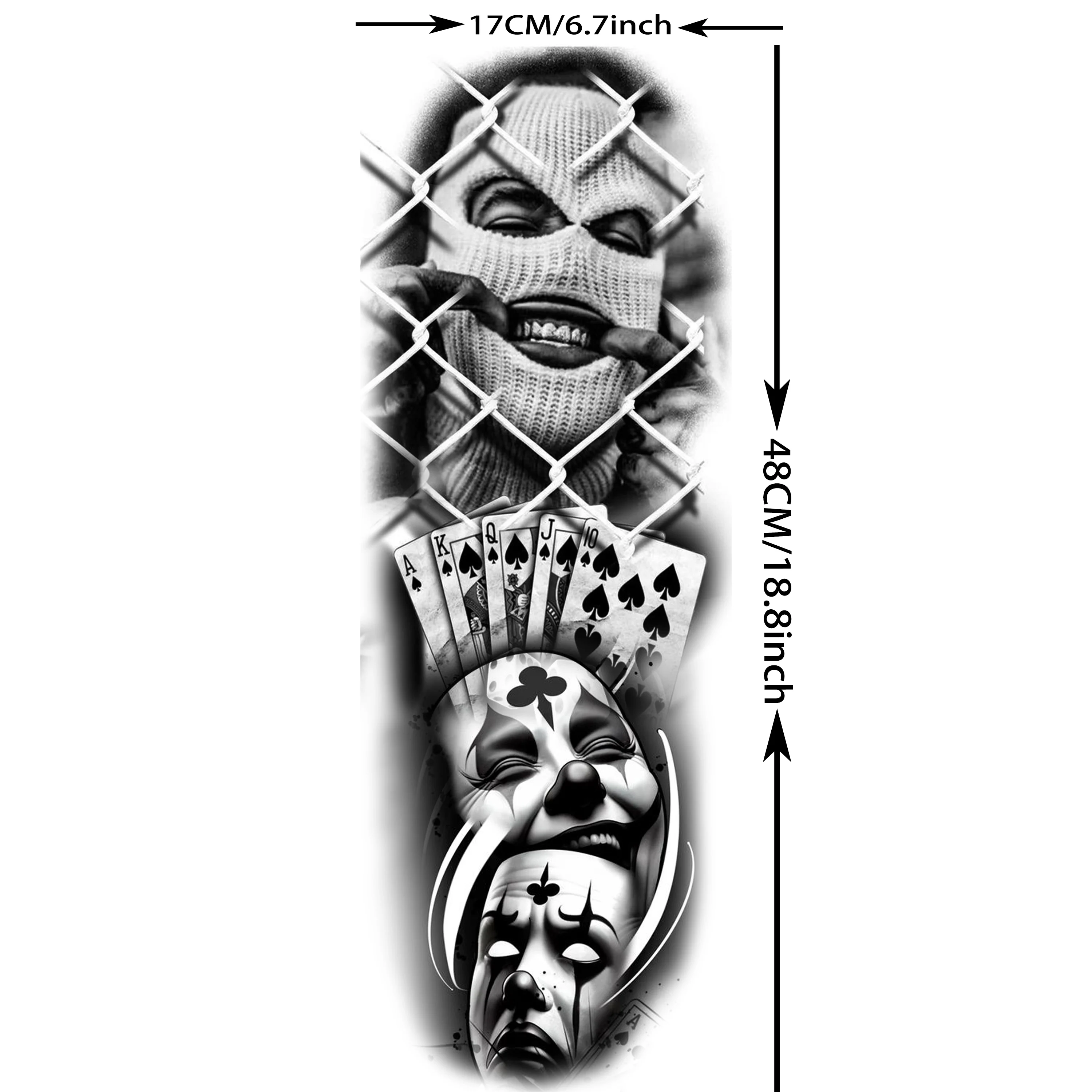 joker card tattoo sleeve Neon Joker Card Splash Tattoo Design – Tattoos Wizard Designs main image 0