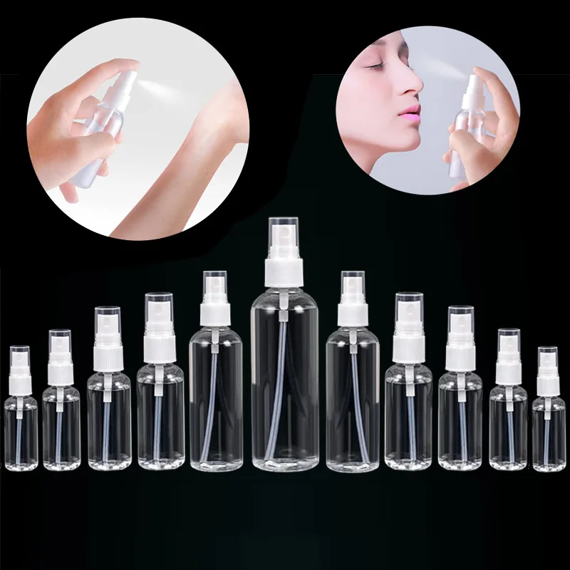 

50Pcs Empty 10ml-120ml Portable Clear Plastic PET Fine Mist Spray Bottles Travel Sprayer Containers For Perfume Essential Oils