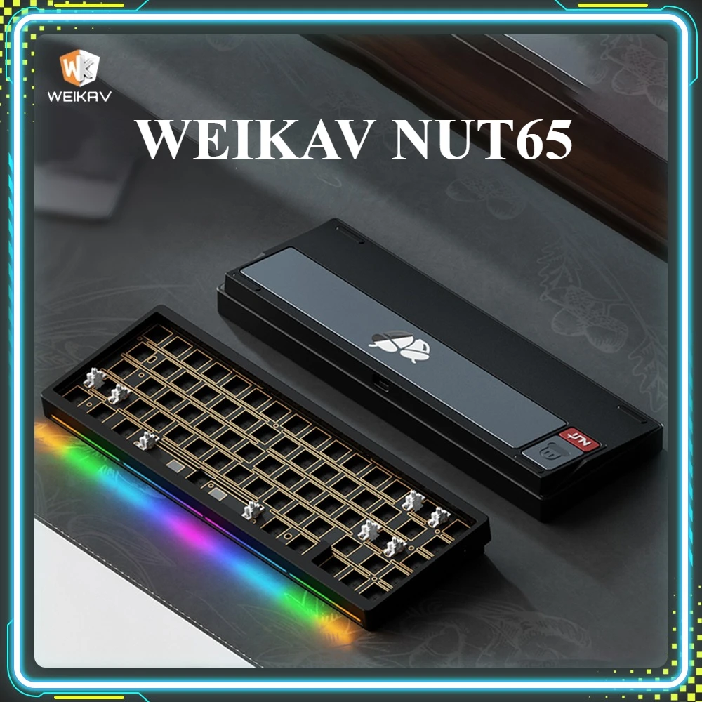 

WEIKAV NUT65 Gaming Keyboard Kits 68% Layout Aluminium Alloy Custom Wireless Tri-Mode Mechanical Keyboard Kit PC E-Sports Gifts