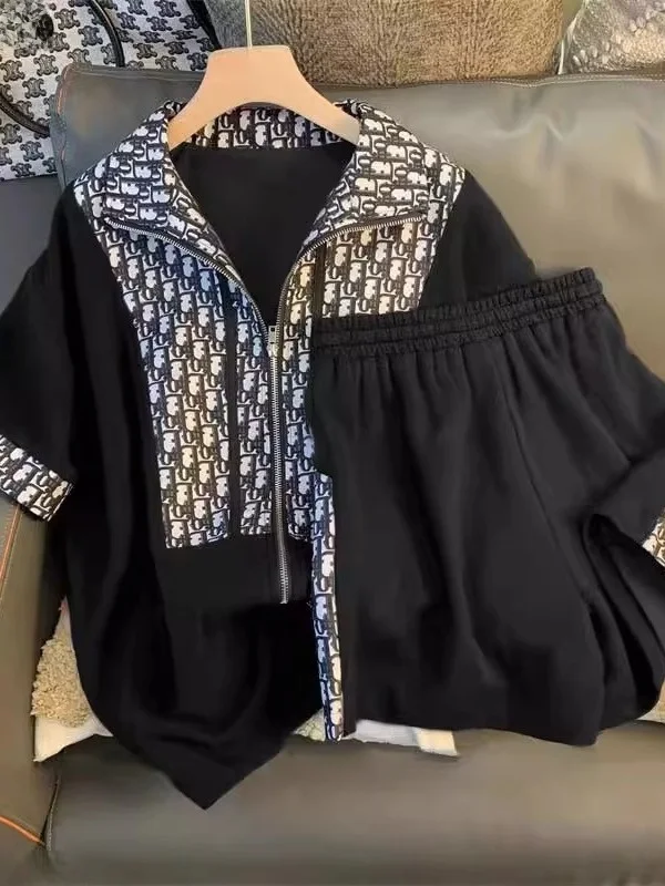 

Летний модный комплект повседневной спортивной одежды больших размеров, мужской свободный комплект из двух предметов ort Sve orts, модная молодежная одежда, ансамбль