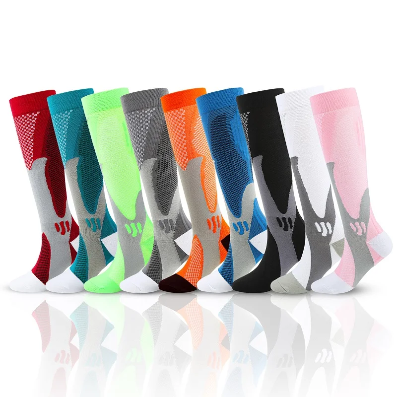 

2 Pairs Running Compression Socks Men Women Nylon Cycling Football Outdoor Anti Fatigue Pain Relief Sport Socks