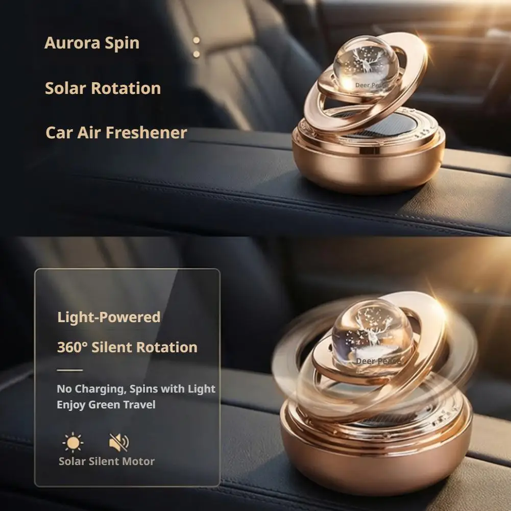 Solarbetriebener Auto-Lufterfrischer mit rotierendem Aromatherapie-Duft und Solar-Ornamenten – Detail 18