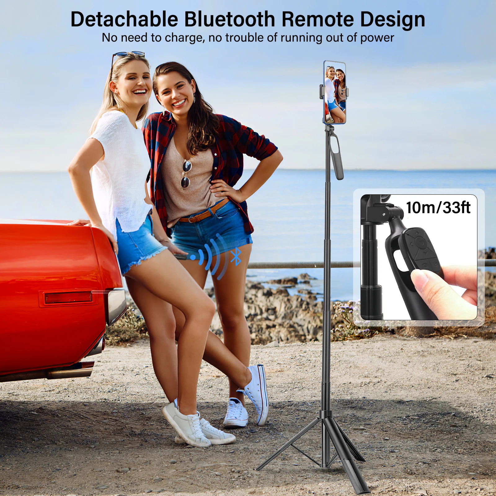 1.48M Long tripod Wireless Selfie Stick for iphone phone Live Broacast Extend holder Foldable Stand