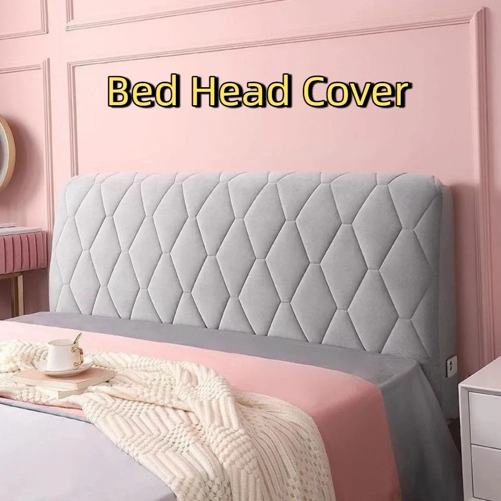 

Modern Velvet Quilted Bed Head Cover Thickened Resilient All-inclusive Headboard Cover Dustproof Soft Bedside Cover Girl Bedroom