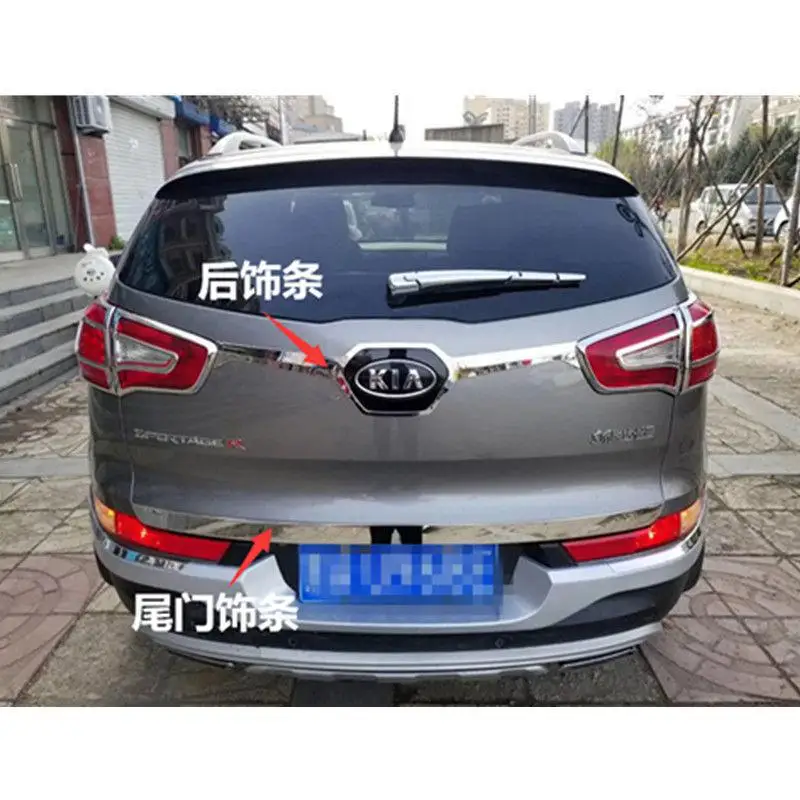 car assecories Stainless Steel Rear Trunk Lid Cover Trim Ger For Kia Sportager 2010 2011 2012 2013 2014 5dr Car Cover