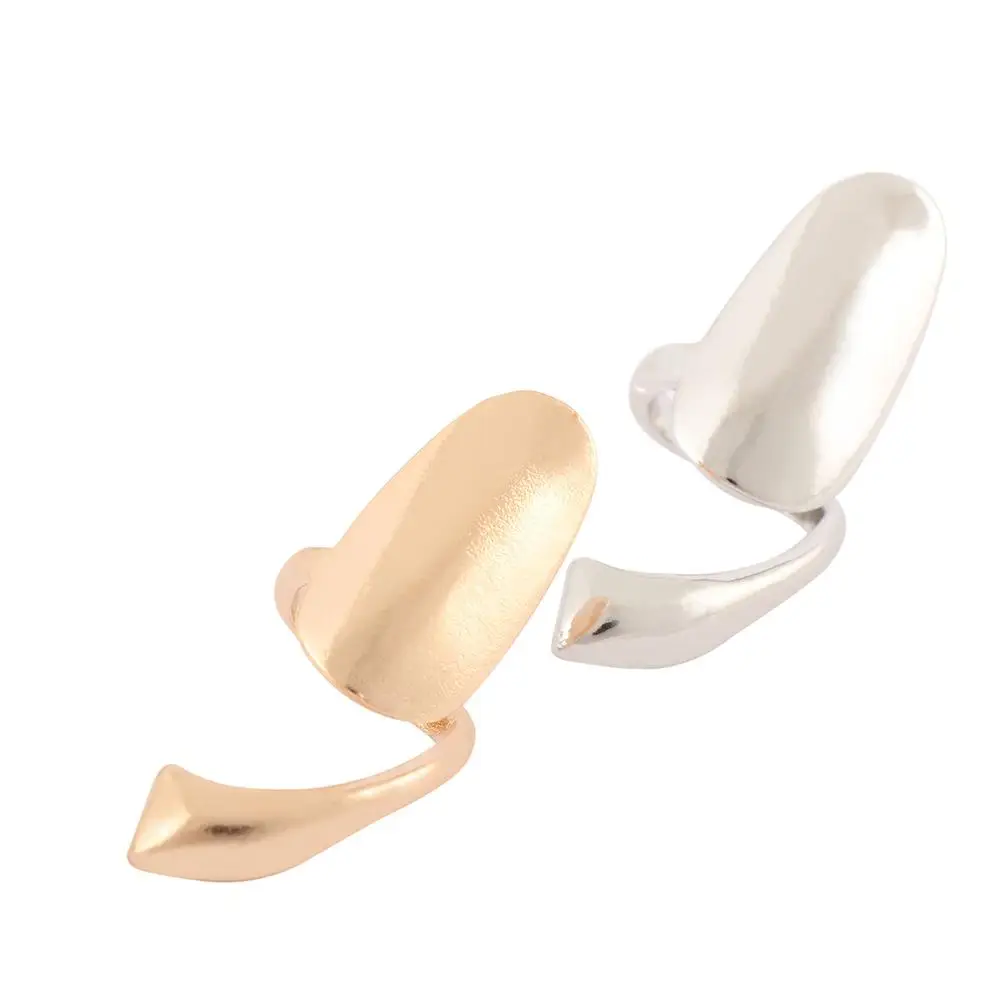 مجوهرات كاذبة مسمار الذهب معدن فنجر المرأة خواتم فضة الموضة #4